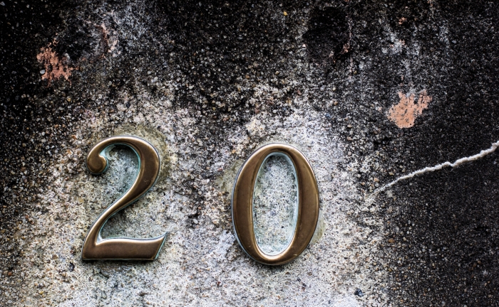 the number 20 on a house